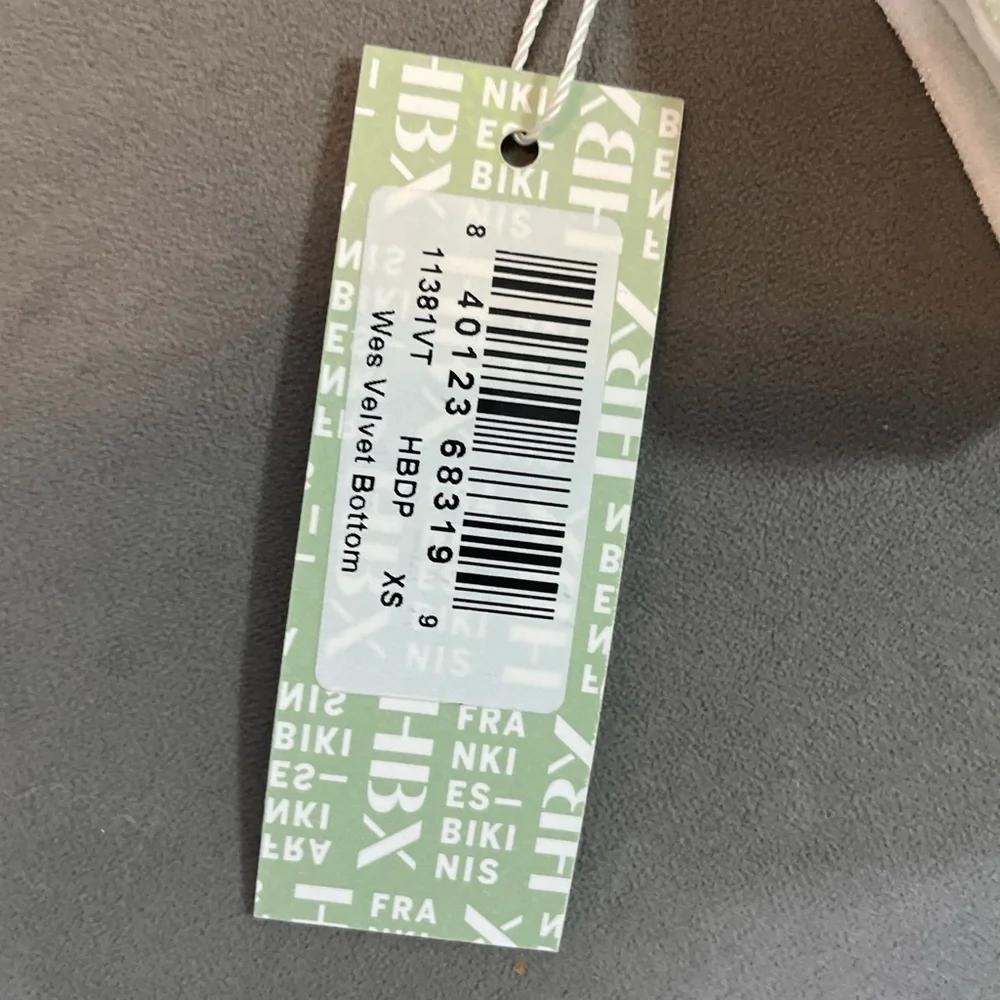 Frankie’s Bikinis light green checkered two piece bikini brand New